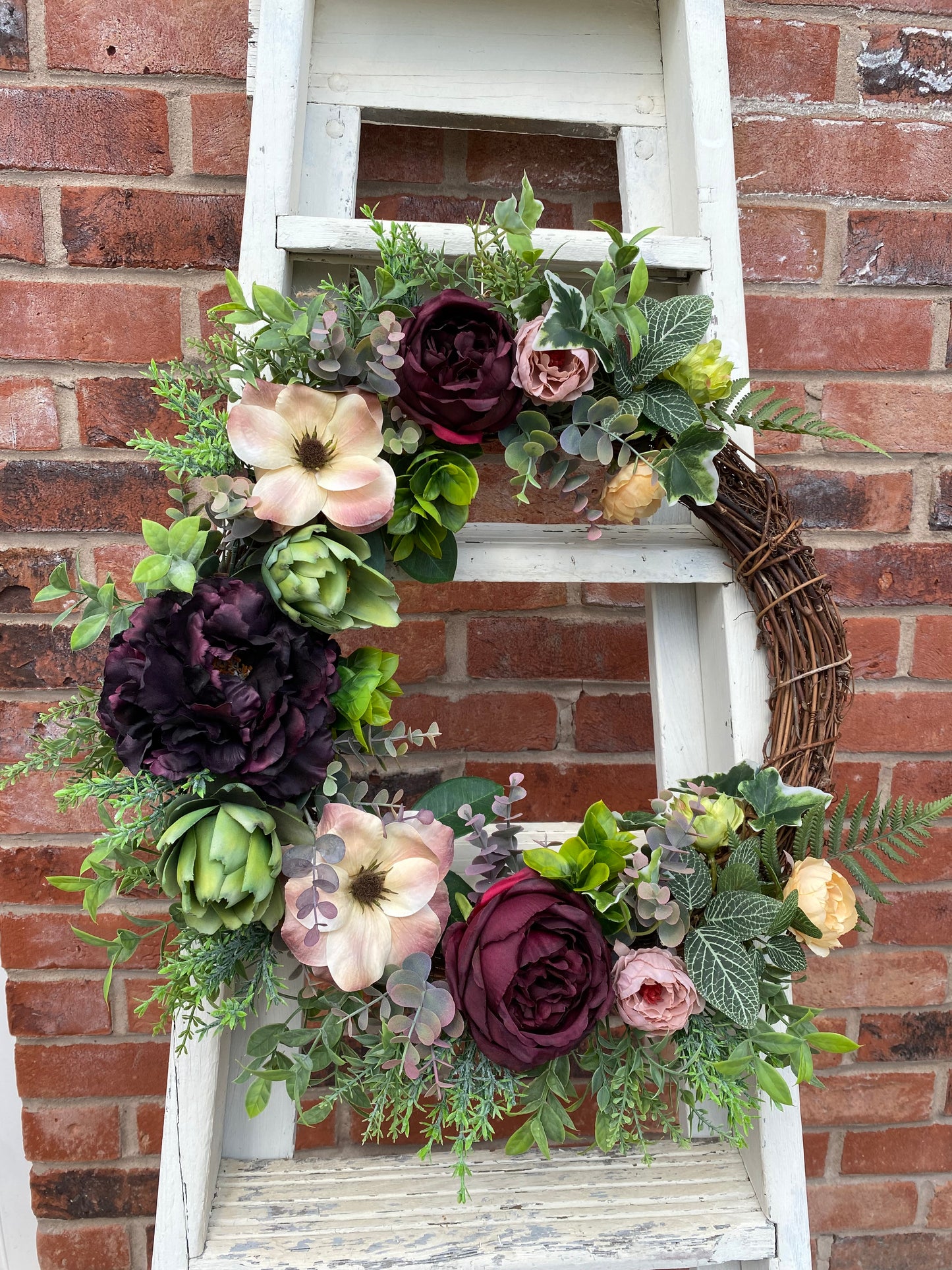 Wild Plum & Peony Garden Wreath