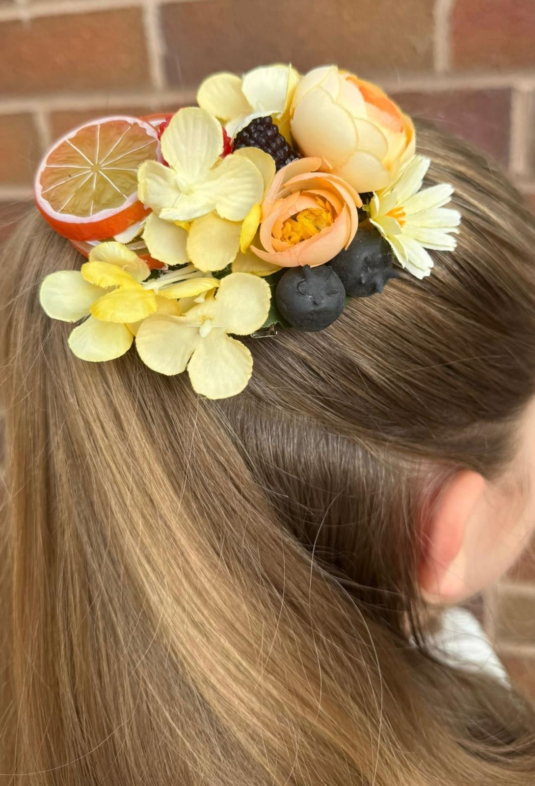 Citrus Summer Fruit & Flower Hair Clip