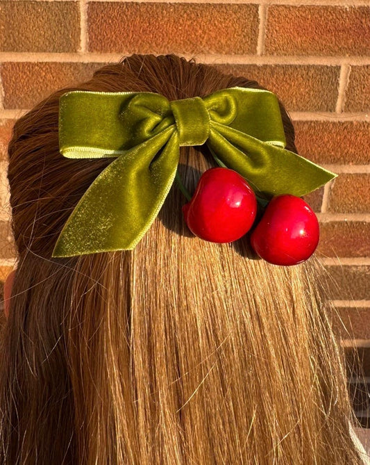 Velvet Cherry Hair Clip